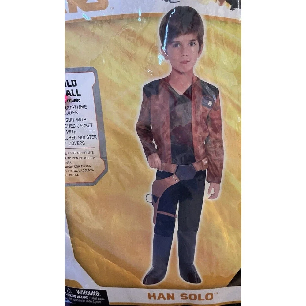 Star Wars Disney HAN SOLO Costume Small 4 5 6 Child Kids Cosplay Dress Up NEW - Picture 2 of 4